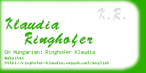 klaudia ringhofer business card